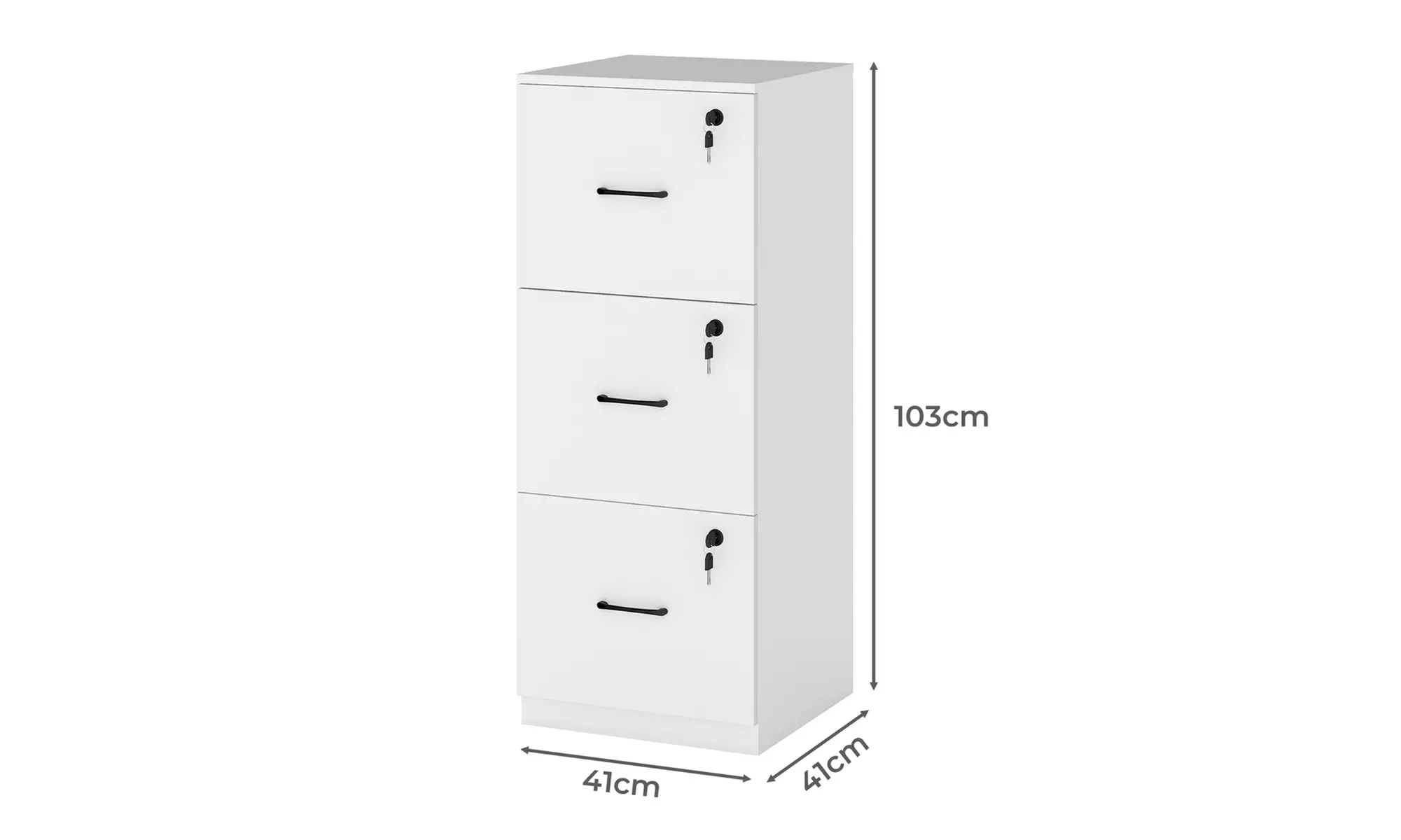 Levede 3 Drawer Vertical File Cabinet with Locks
