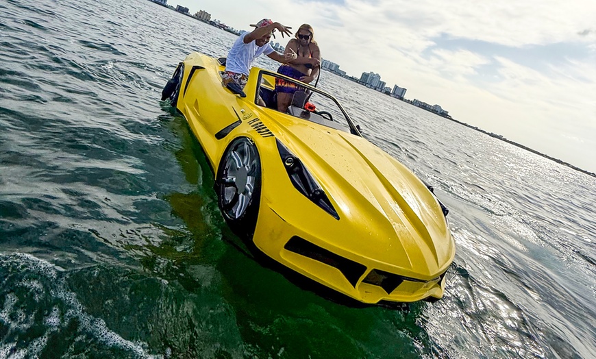 Image 1: Jetcar + Opt Jetski Adventure & Boat Ride w/w/o $250 Due at Check-in
