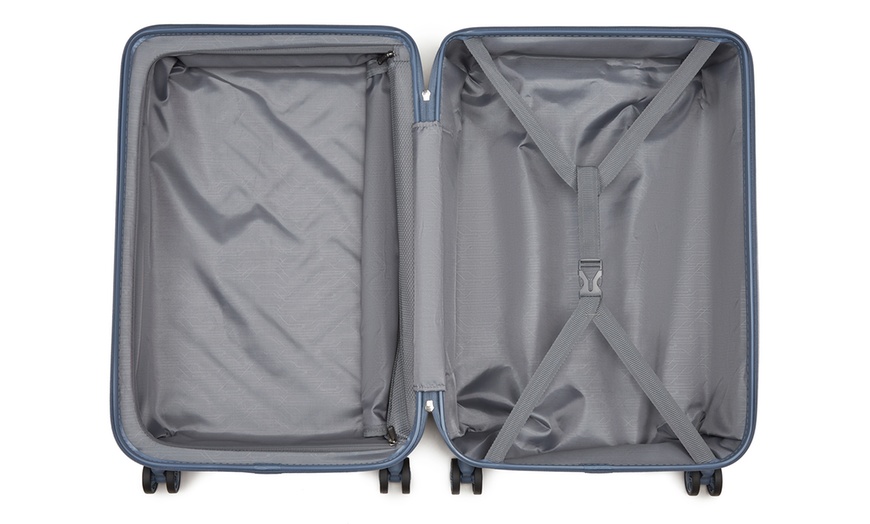 Image 10: KONO Hardshell Luggage in Denim Blue with TSA Lock and Spinner Wheels