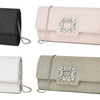Image 1: Miss Lulu Crystal-Embellished Evening Clutch