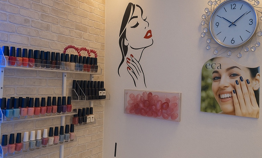 Image 4: Classic/Gelish Mani & Pedi, Soft Gel/Acrylic Extensions, or Hair Mask