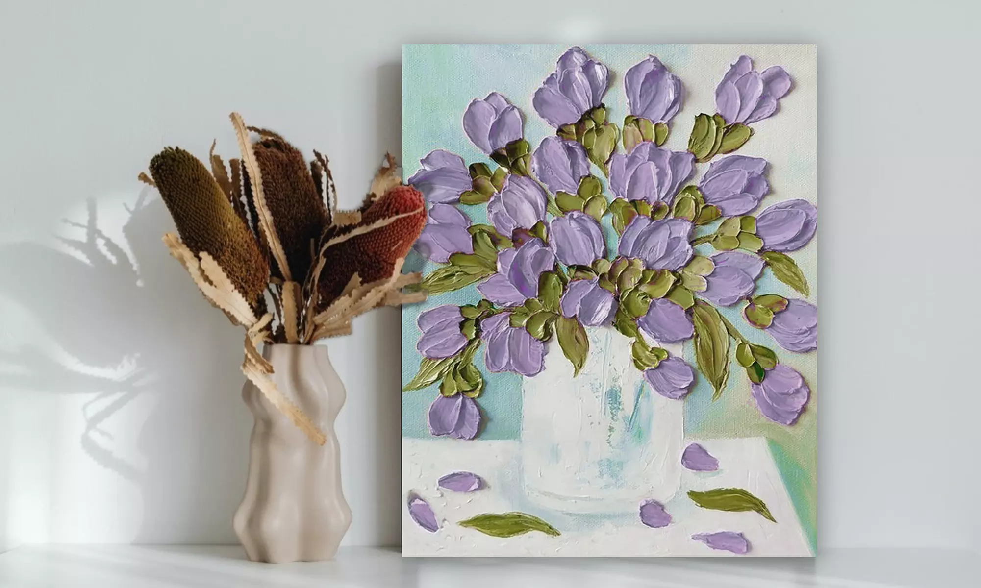 Explore the Art of Impasto Floral Painting Workshop for Up to 8 People