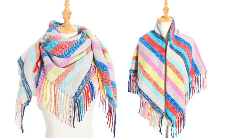 Image 3: Knitted Shawl Scarf Wrap