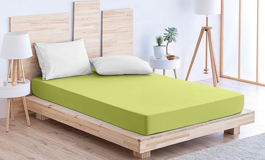 Image 1: Lenzuolo sotto no stiro in tinta unita