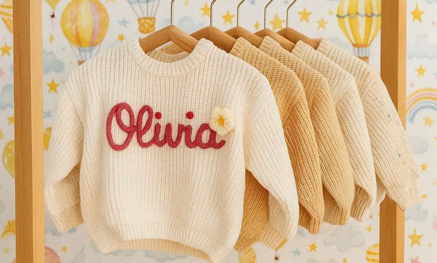 Image 9: One or Two Personalized Embroidery Baby Sweaters