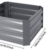 Image 8: Grey Metal Open-Bottom Raised Garden Bed in Two Sizes