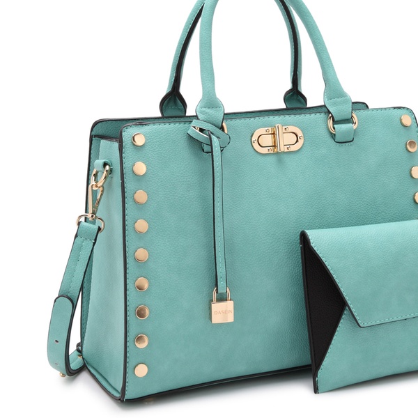 teal handbag