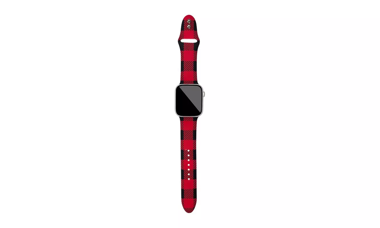 Buffalo Plaid Apple Watch Silicone Bands All Series 1-7 & SE - Second Medium