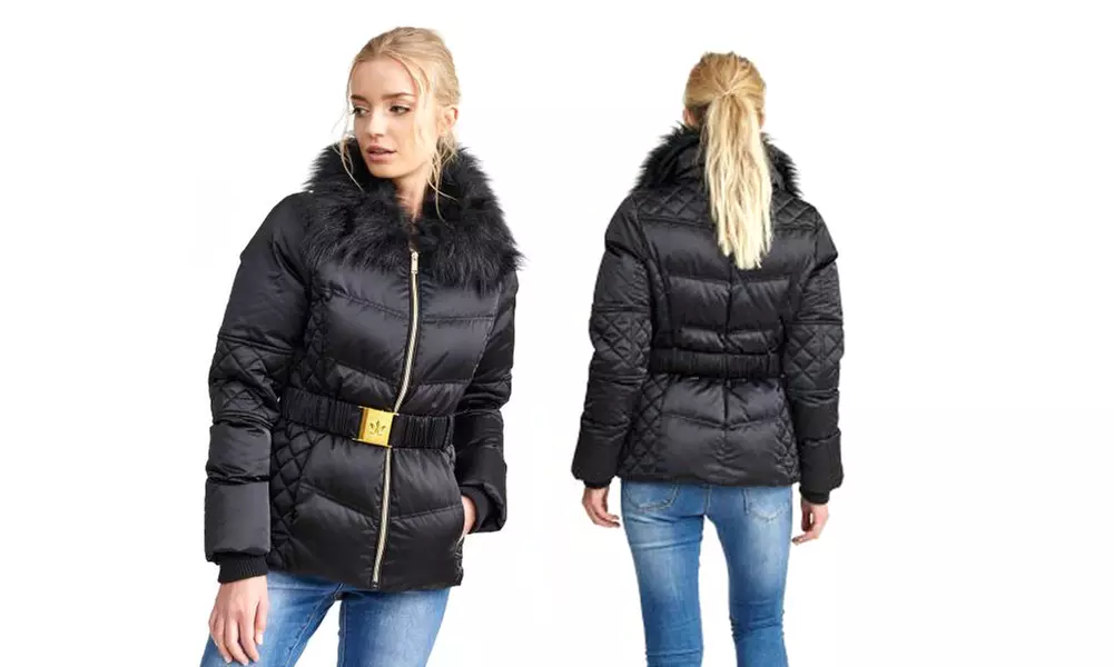 Doudoune courte en satinette pour femmes Brave soul - Primary Image