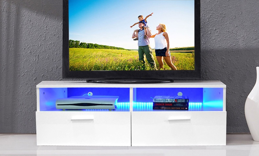 Image 4: TV Stand with LED Lights