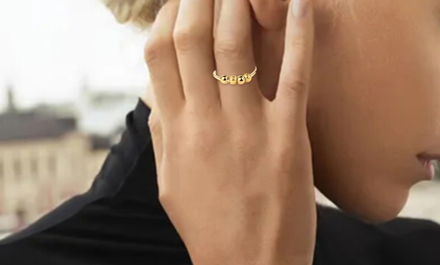 Image 10: 2x Elegante Spinner-Ringe mit drehbaren Perlen zur Entspannung