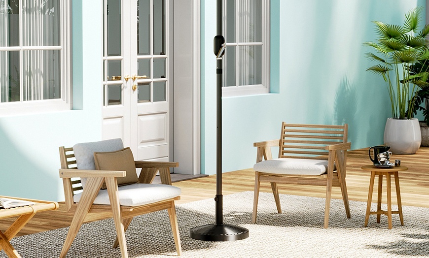 Image 7: Outdoor Large 3M Rotating Parasol with Multiple Base 