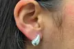 Italian Made 925 Sterling Silver Gold or Silver Chunky Teardrop Earrings - Second Medium