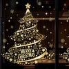 Image 1: Golden Christmas Tree Printed Stickers for Window Decoration