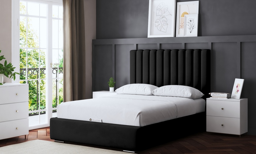 Image 7: Evangeline Panel Bed with Optional Ottoman Gas Lift Storage