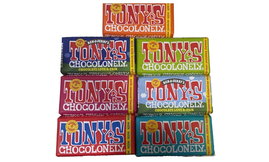 Image 2: Seven-Piece Tony's Chocolonely Chocolate Bar Hamper 180g 