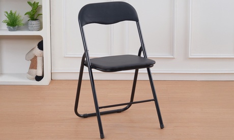 Set de 6 sillas plegables ligeras con estructura de metal: Negro