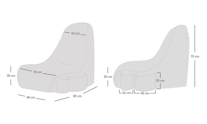 Image 7: Rucomfy Beanbags Kids' Gaming Bean Bag Chair