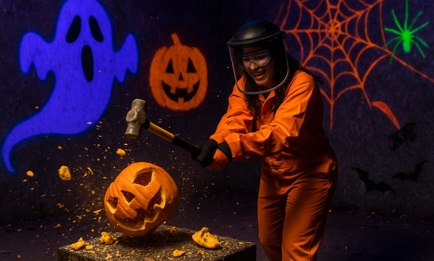 Image 2: Admission to Halloween Rage Room Pumpkin Smash Bash for 1, 2, 4, or 6