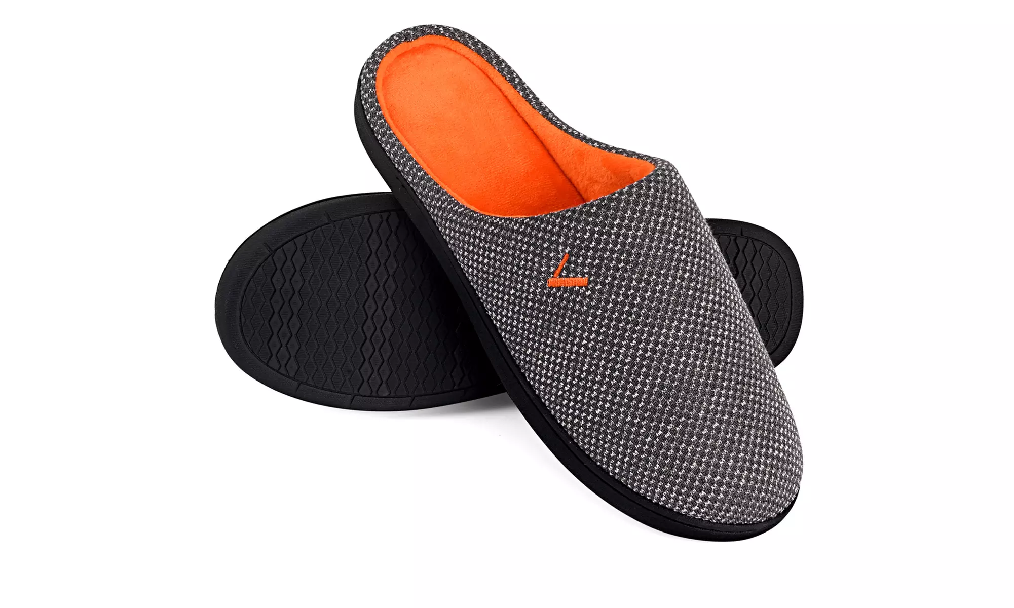 VONMAY Men's Slippers Two-Tone Cozy House Shoes Open Back Memory Foam Slippers