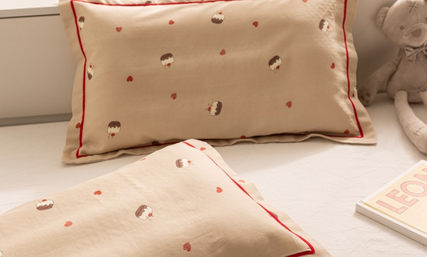 Image 28: Breathable Pure Cotton Kids Pillowcase Pair