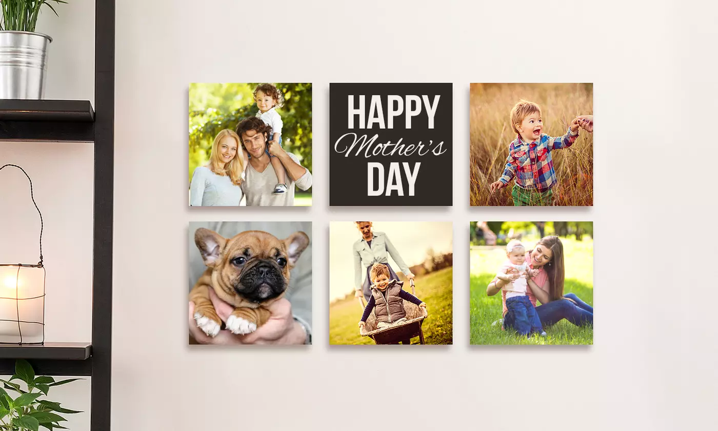 Set of Three 12"x12" or Six 6"x6" Custom Canvas Prints for Mom or Grandma (Up to 79% Off) - Primary Image