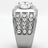 Image 2: Unisex 2.94 Ct Round Cut Cubic Zirconia Silver Stainless Steel Ring