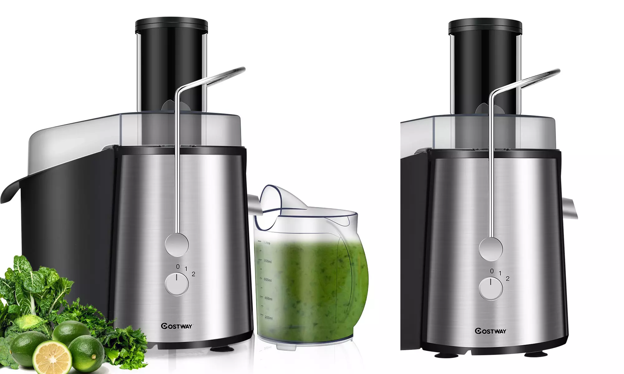 Electric Juicer Wide Mouth Fruit & Vegetable Centrifugal Juice Extractor 2 Speed