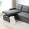 Image 1: Three Seater Reversible Sofa Bed with Storage and Cupholder