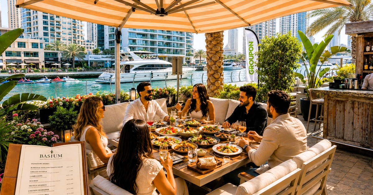 Mediterranean Dining Voucher For Food & Soft Beverages In Dubai Marina Mediterranean Dining Voucher For Food & Soft Beverages In Dubai Marina