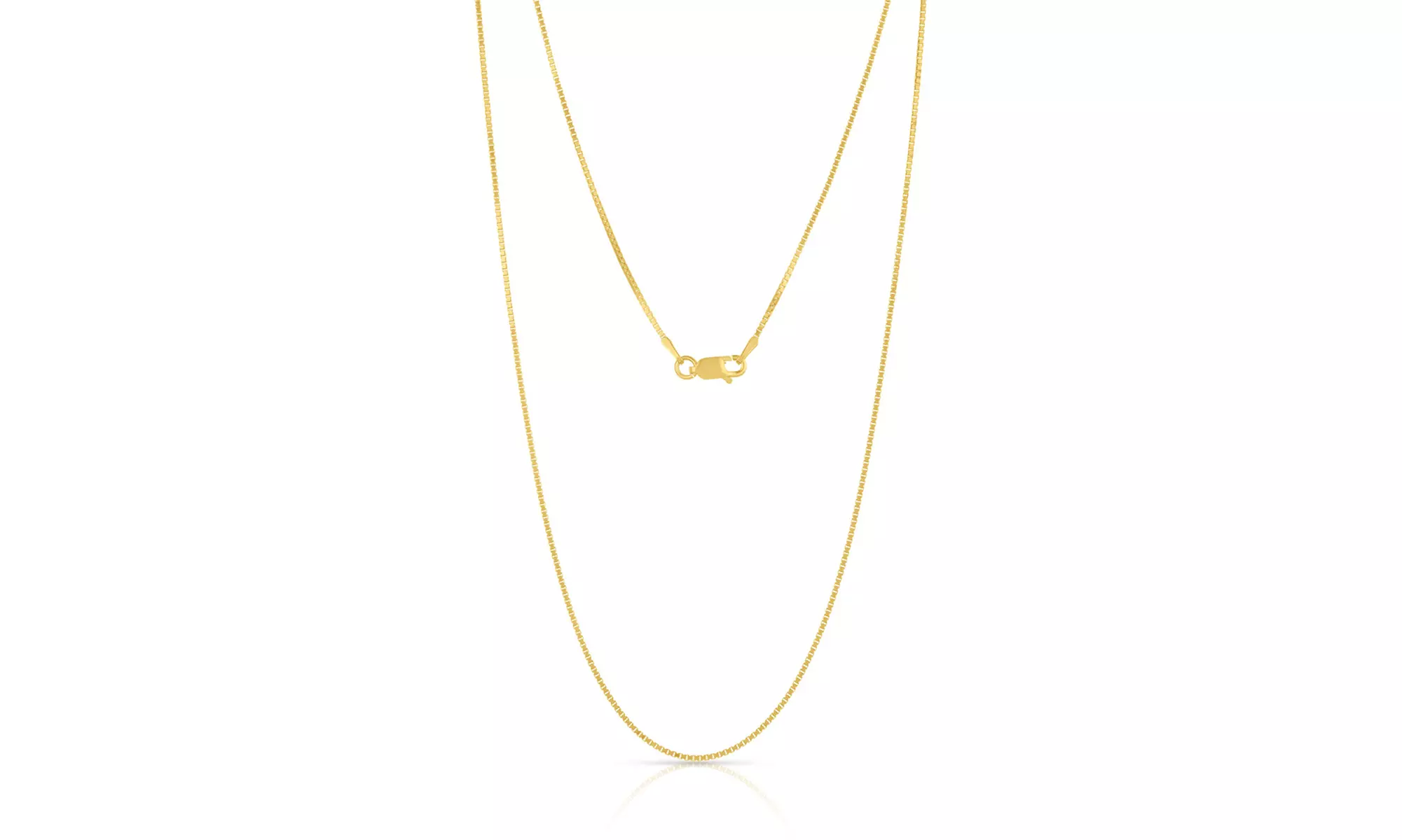 14K Gold Plated .8MM Box Chain in Sterling Silver