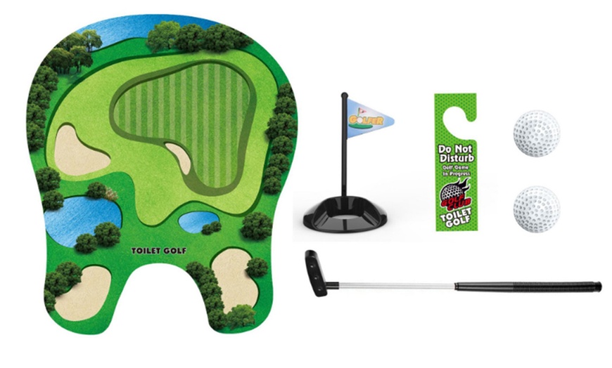Image 2: Toilet Golf Game Set, Fun Bathroom Entertainment