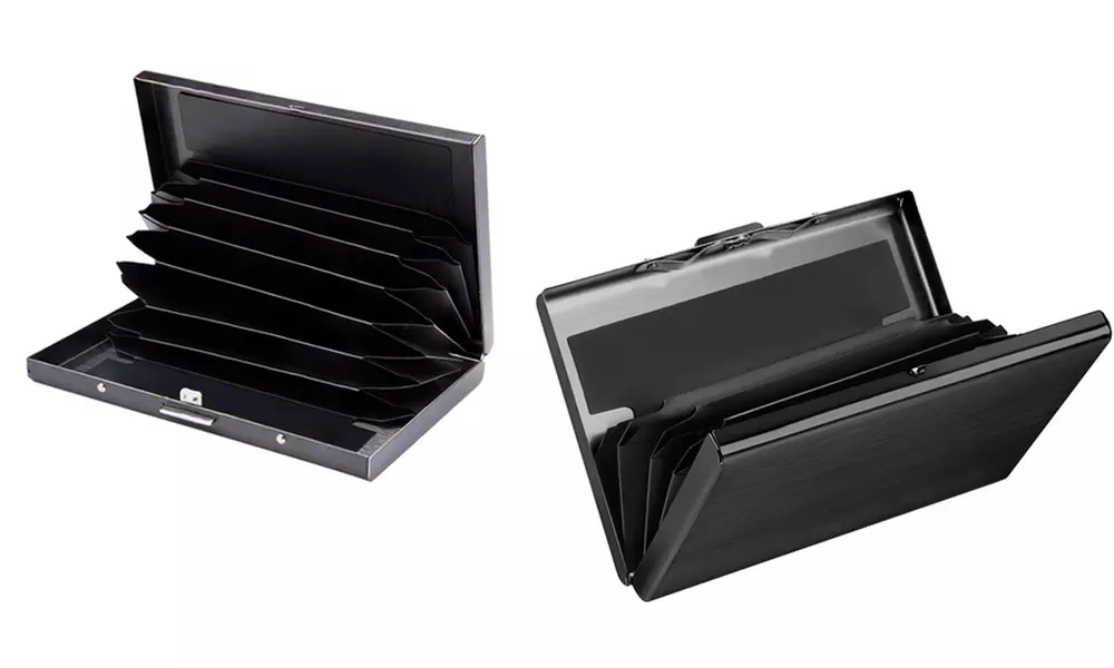 1x oder 2x Edelstahl-Kreditkarten-Etui mit RFID-Schutz