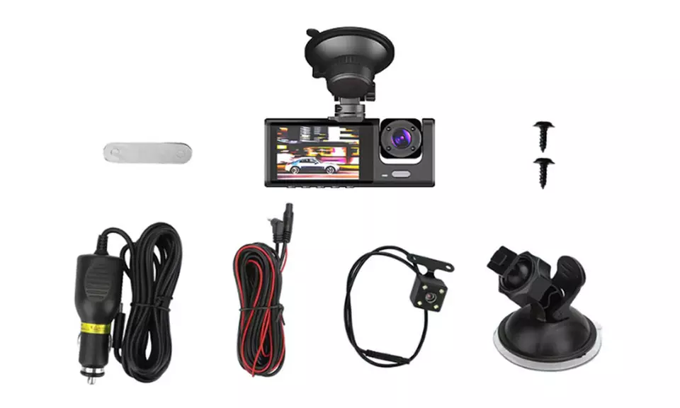 Dashcam per auto a 3 canali anteriore e posteriore