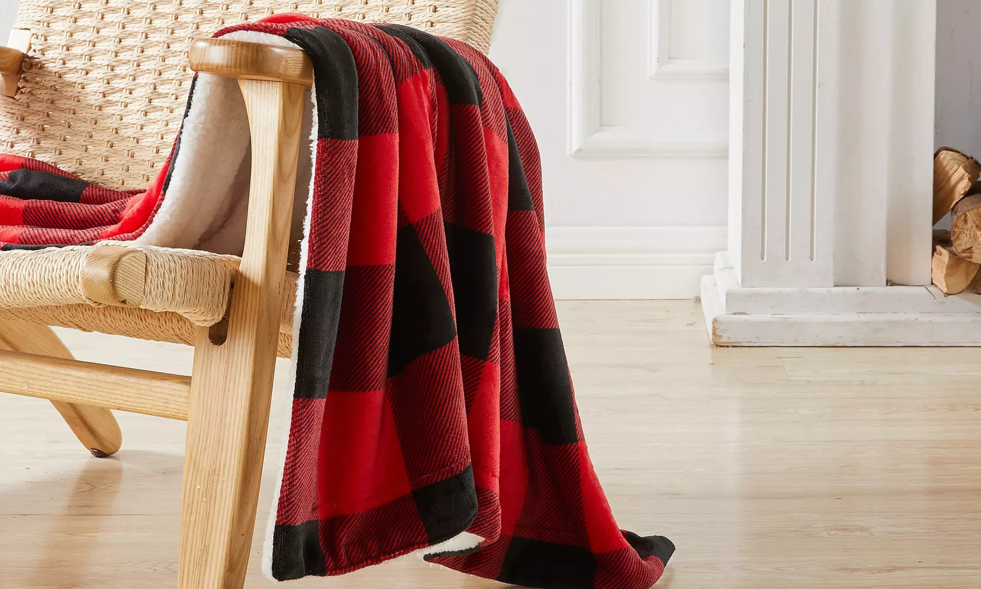 Cozy Plush Velvet & Sherpa Reversible Throw Blanket