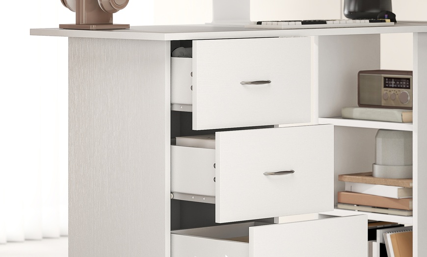 Image 5: HomCom Computer Desk Table Workstation 120cm 