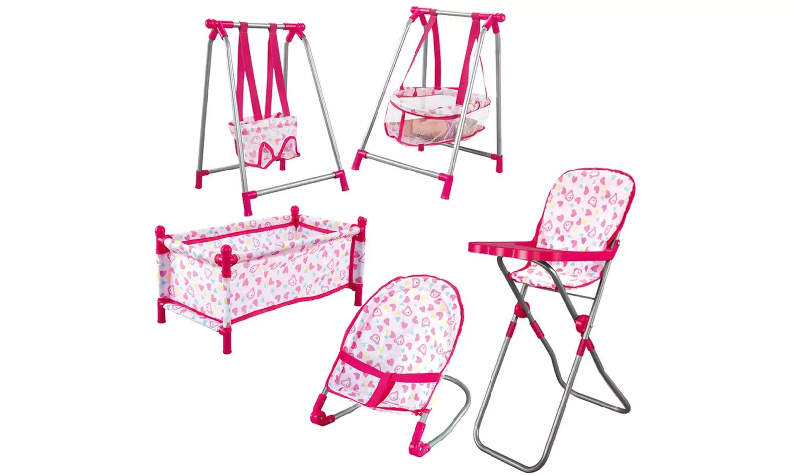 Deao Five-in-One Baby Doll Pretend Play Set with Accessories