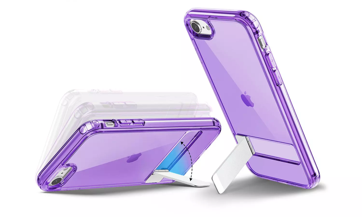 3-Way Metal Kickstand Case for Apple iPhone SE 3/2, iPhone 8/7, Bumper Cover