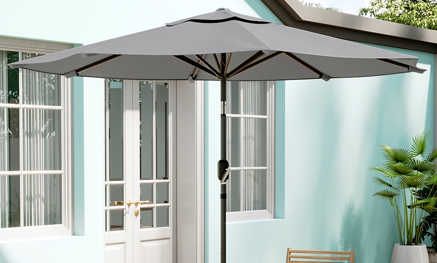 Image 8: Outdoor Large 3M Rotating Parasol with Multiple Base 