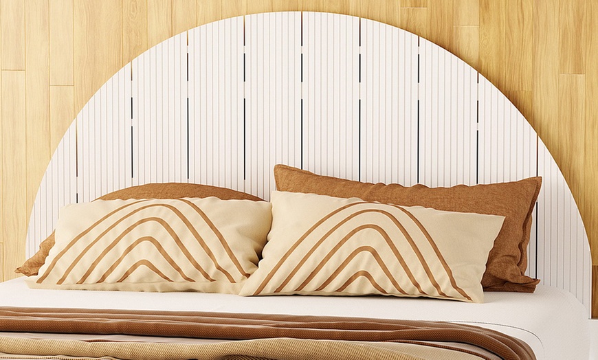 Image 5: Artiss Bed Frame Queen Size Wooden White