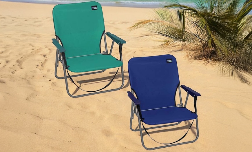 Image 1: Set de 2 sillas de playa plegables con asa, de Tienda Eurasia