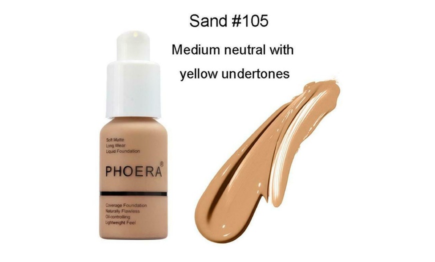 Image 6: Phoera Foundation Makeup Full Coverage Liquid Base Brighten Long Lasting Shade