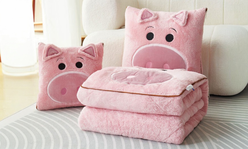 Image 4: Cartoon Pillow Quilt Dual Purpose Double Sided Napping 