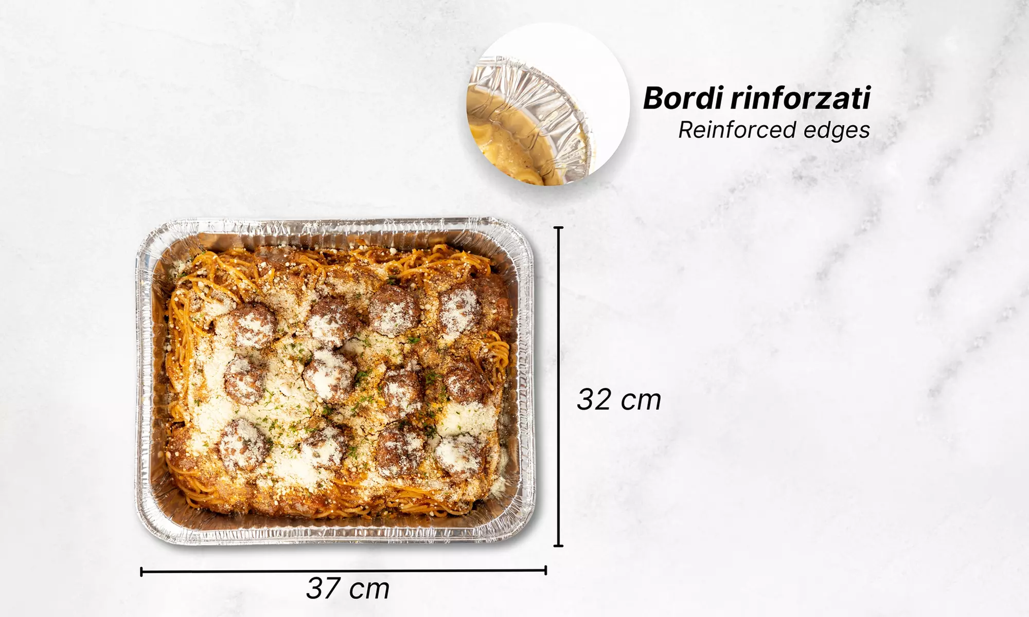 Fino a 192 contenitori in alluminio per alimenti