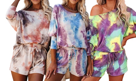 Combi short femme tie and dye, taille et coloris au choix