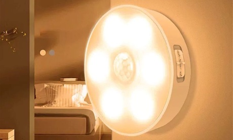 Luz nocturna inalámbrica recargable con detección de movimiento: Cálida / 4