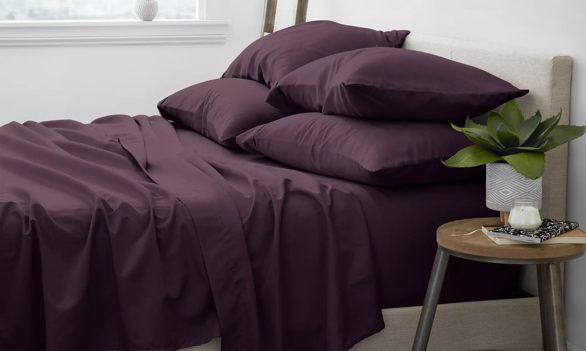 Merit Linens 6-Piece Luxury Wrinkle Free Hotel Bed Sheet Set