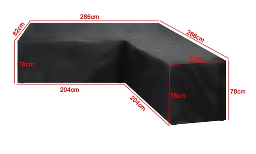 Image 4: Water Resistant L-Shape Outdoor Furniture Cover