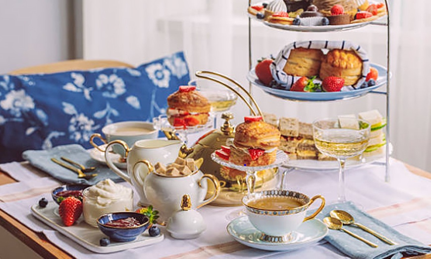 Image 1: Delight with Traditional Afternoon Tea for 2 or 4 w/ Optional Prosecco