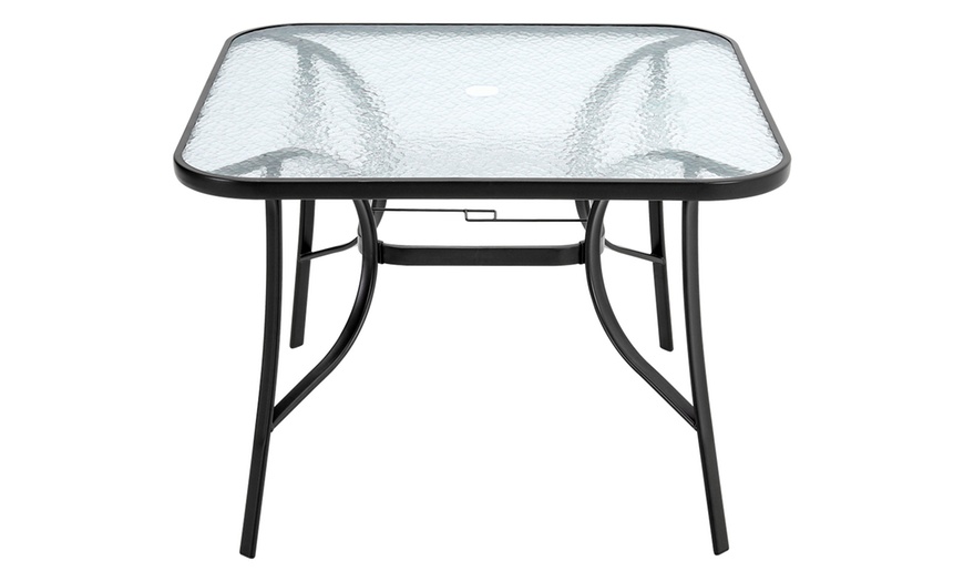 Image 24: Outdoor Rippled Tempered Glass Coffee Table with 4 Styles